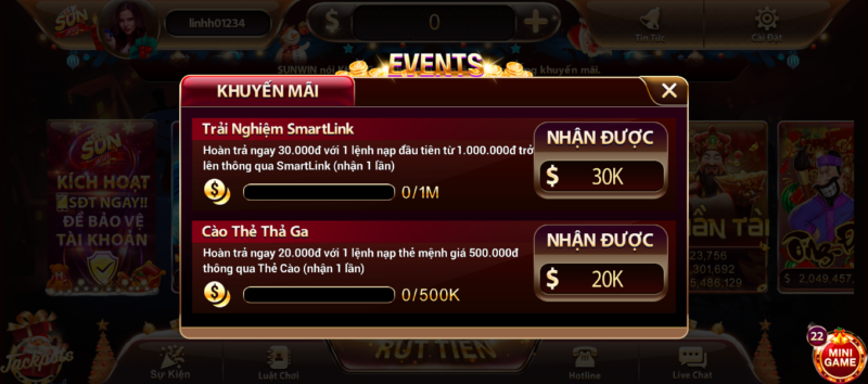 Nội dung sự kiện cào thẻ thả ga tại cổng game sun20